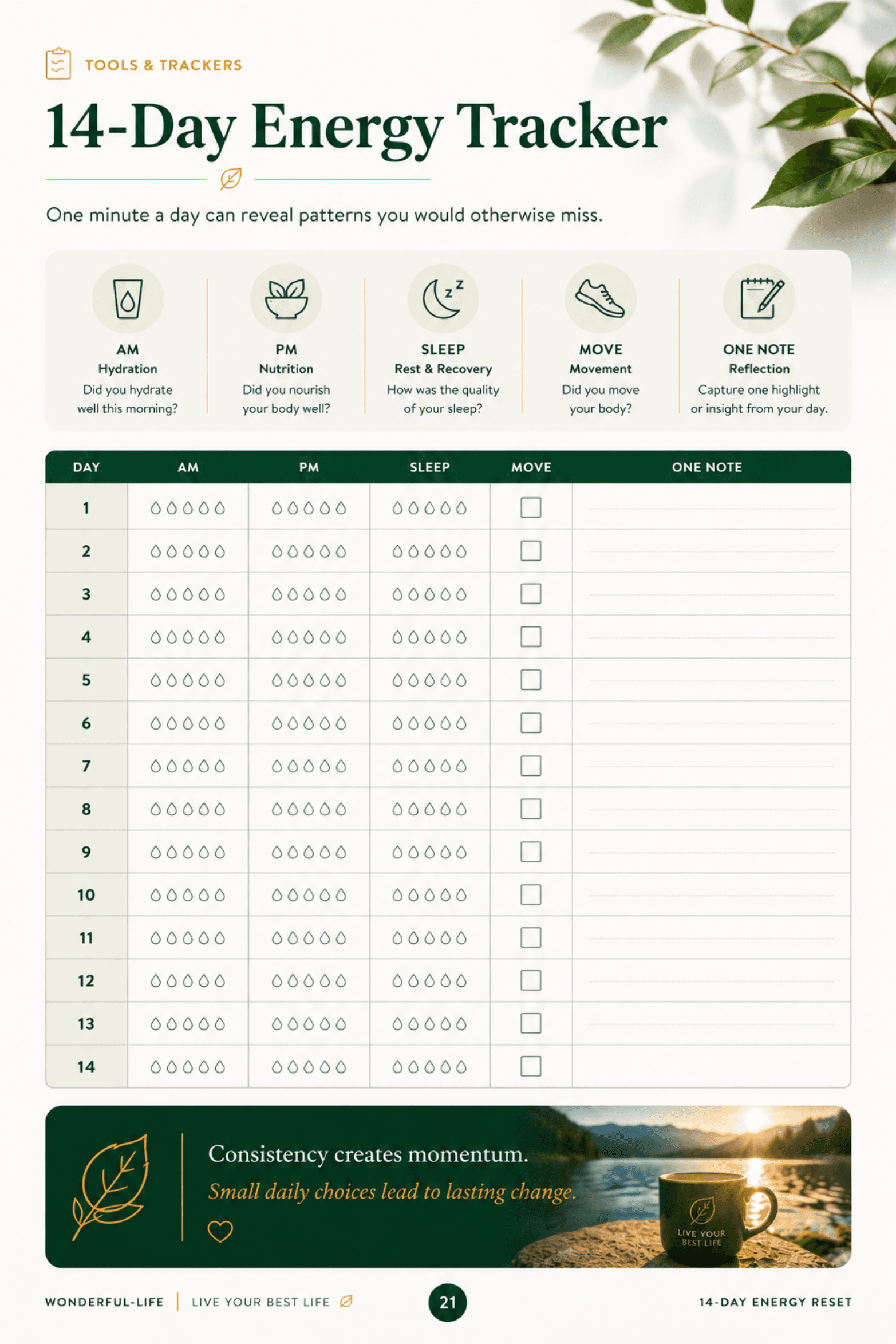 14-Day Energy Tracker